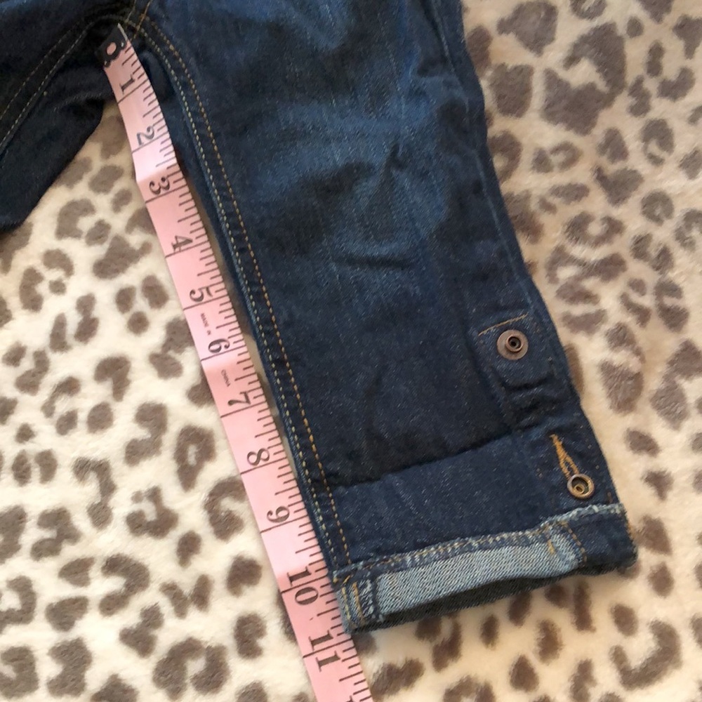 Old Navy Blue Dark Wash Jeans Convertible Crop Straight Leg 4 Pocket Size 2T - Picture 12 of 14